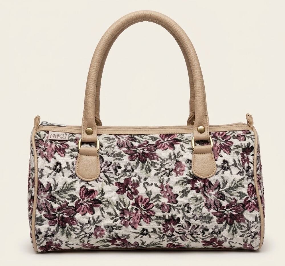 American Heritage Vintage Floral Tapestry Handbag